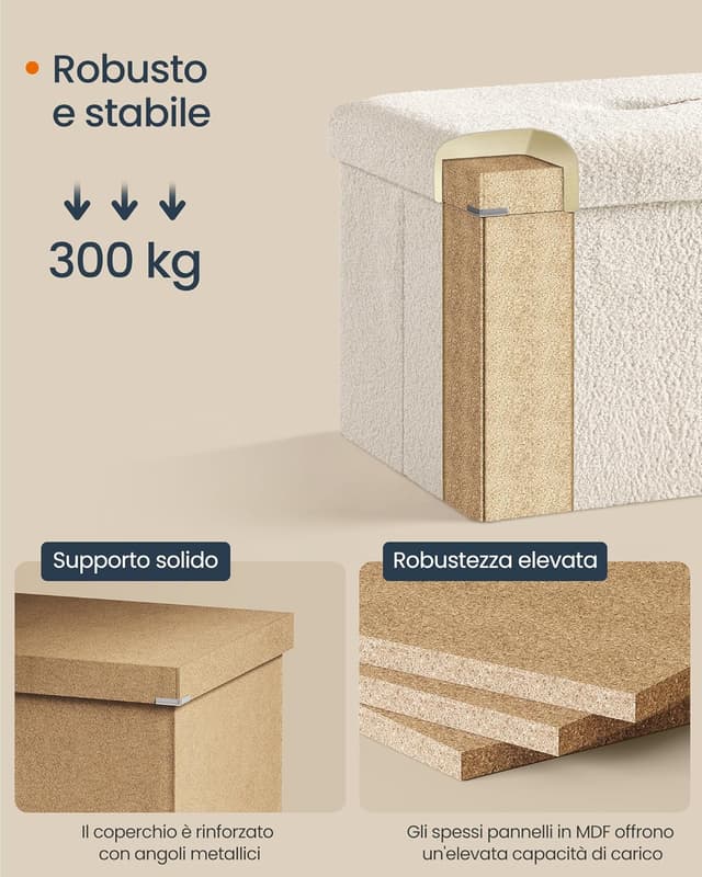 Thumbnail 5 de SONGMICS Cassapanca pouf contenitore 131 L