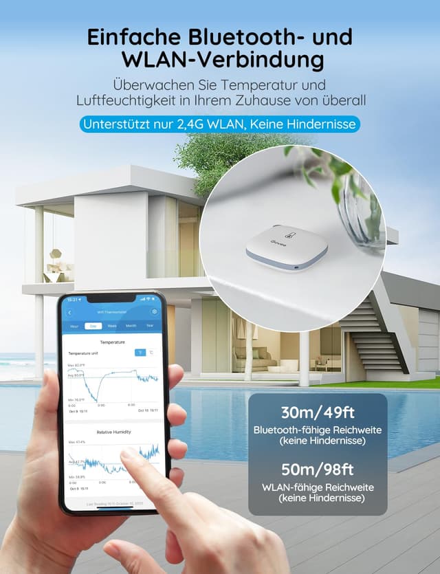 Thumbnail 2 de Govee WLAN Thermometer Hygrometer 50 m Reichweite 🌡