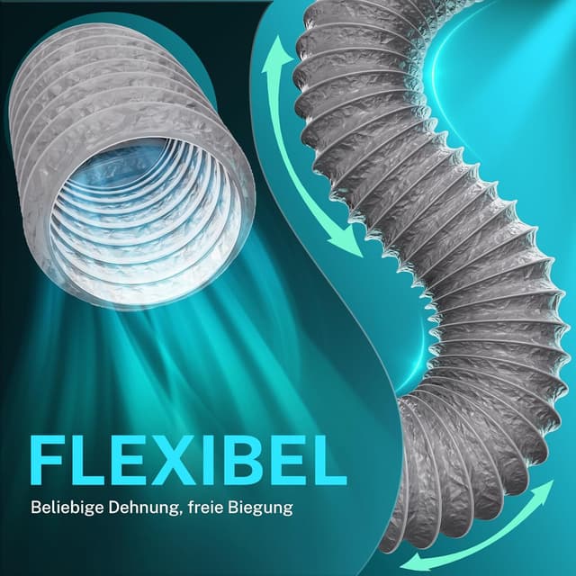 Detalle 2 de HG Power Abluftschlauch 100 mm, 5 m – flexibler PVC-/Alu-Lüftungsschlauch mit Schall-/Dichtwirkung