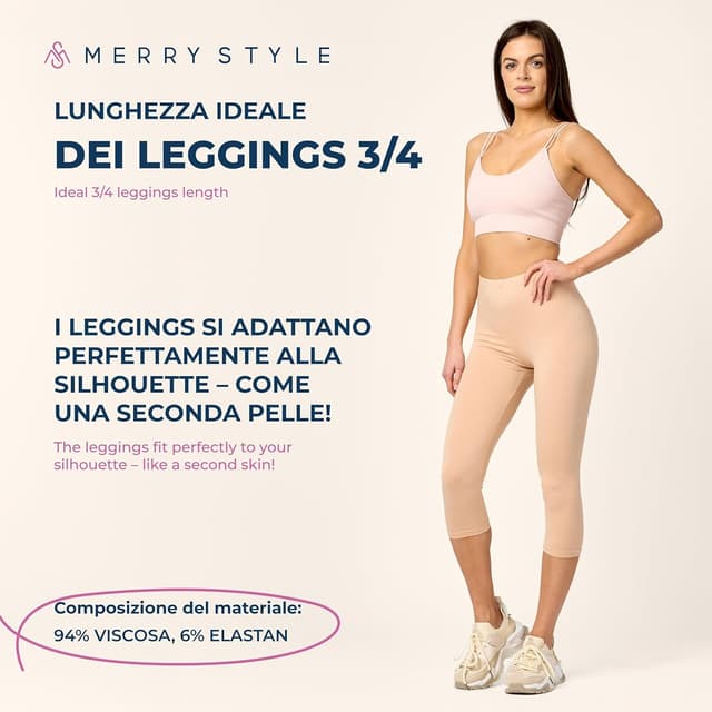Detalle 2 de Merry Style Leggins Corti Donna 3/4 in viscosa traspirante MS10-144