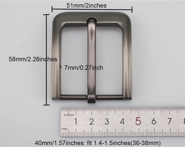 Detalle de McFanBe Modern Polished Alloy Belt Buckle (fits belts up to 38mm wide)