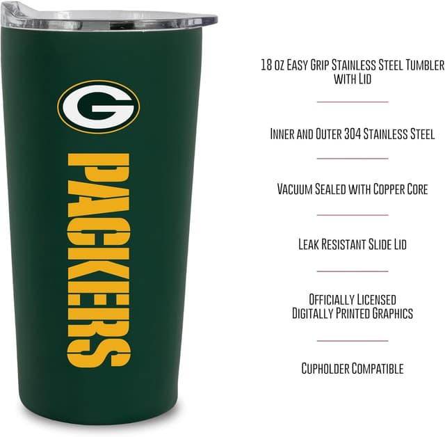 Detalle 2 de Rico Industries NFL Football Soft Touch Easy Grip Tumbler (18oz)