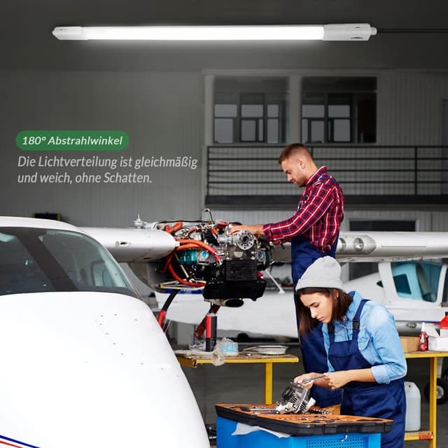 Thumbnail 6 de TONFFI 2er-Set LED Feuchtraumleuchte 115 cm mit Bewegungsmelder, 36 W / 4.100 lm, IP65 (4000K, verknüpfbar)