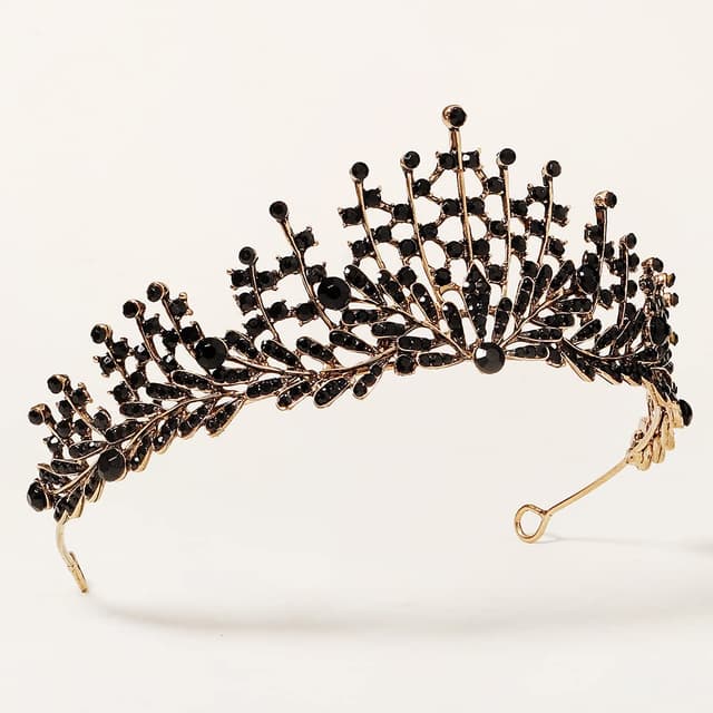 Thumbnail 4 de Schwarze Kristall Tiara Kronen für Frauen