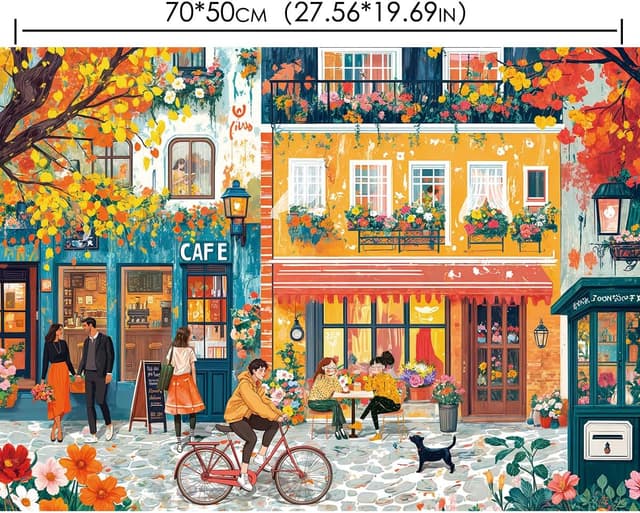 Detalle 2 de HUADADA Puzzle Romantische Straße 1000 Teile 🧩