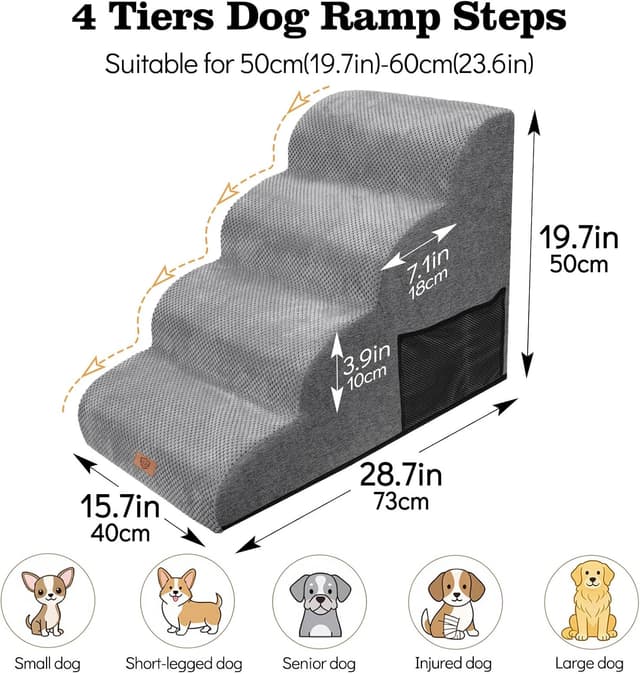 Detalle 2 de Dog steps for sofa, Pawchop 4-Step 73cm