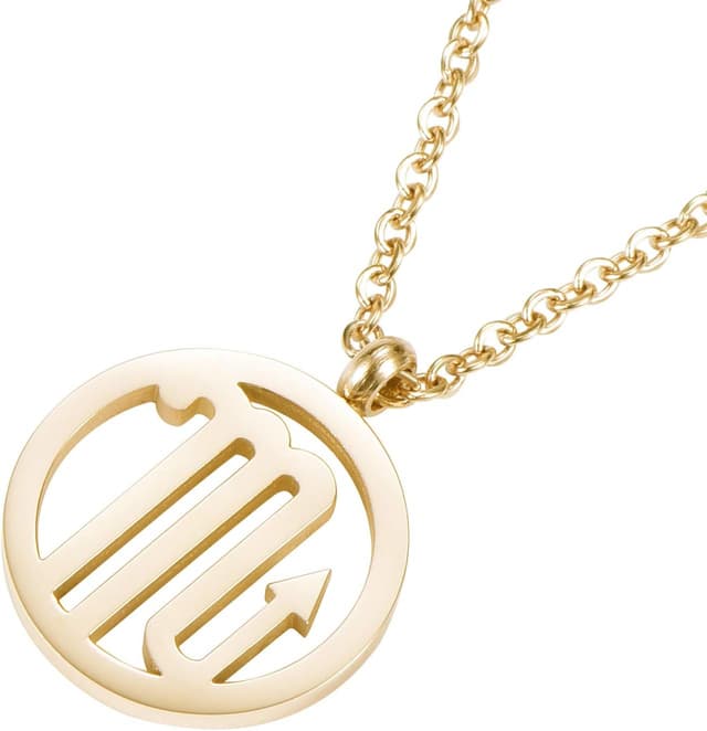 Detalle 2 de Morella collana da donna in acciaio inox color oro con ciondolo segno zodiacale, in sacchetto di velluto