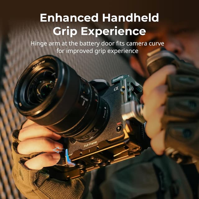 Detalle de SMALLRIG FX3 / FX30 HawkLock Schnellverschluss-Kamerakäfig-Kit mit Kabelklemme und QR Cold Shoe NATO-Schiene