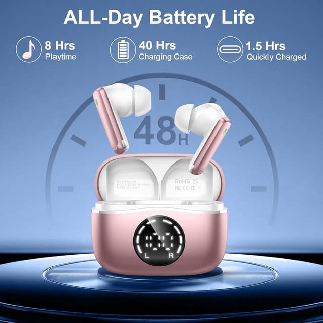 Detalle de chalvh J66 Bluetooth In-Ear Kopfhörer mit Bluetooth 5.4, 4 Mikrofonen und ENC