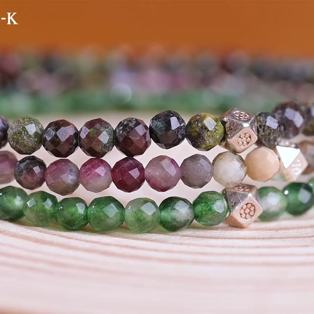 Detalle de Edelstein Armband 925 Silber 4 mm Perlen