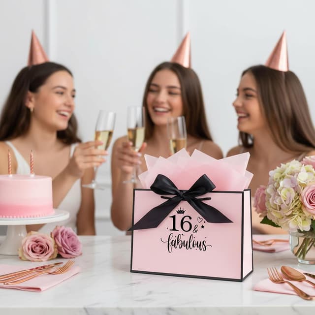 Thumbnail 5 de 16th birthday gift bag 11 x 8 x 4 in