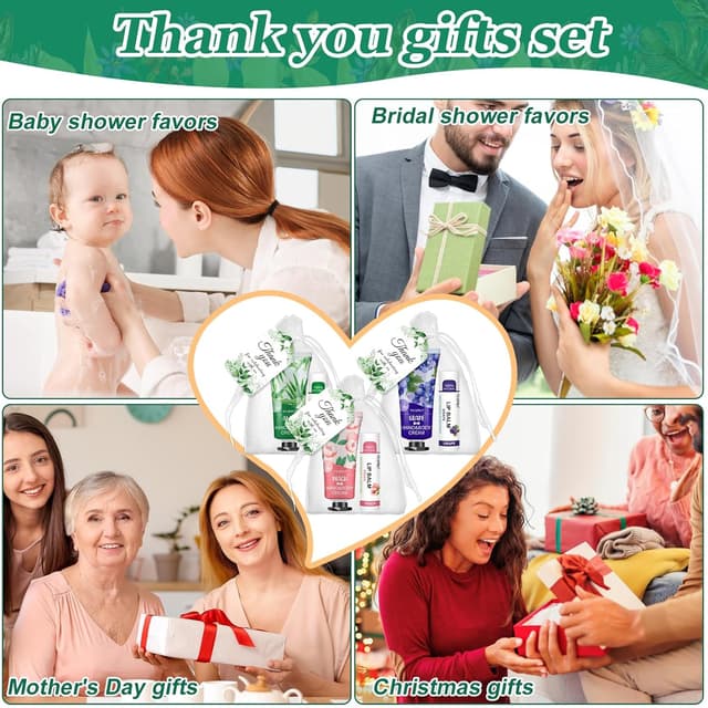 Thumbnail 6 de 50 Sets Bulk Hand Cream and Bulk Lip Balm Gift Favors (Organza Bags + Thank Cards) for Easter, Mother’s Day & Weddings