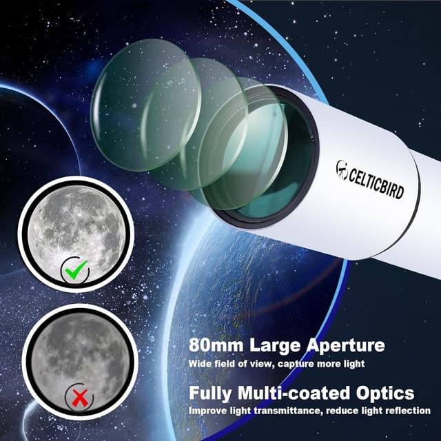 Imagen de Celticbird Teleskop 80mm Refraktor en OfertitasTOP