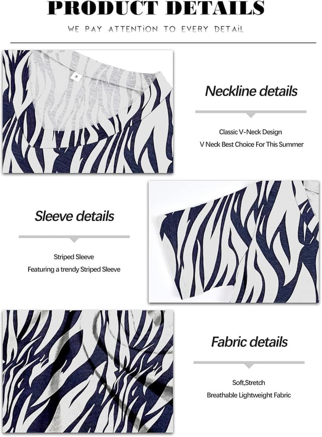 Detalle 2 de MOLERANI t-shirt femme à manches courtes et col en V rayé