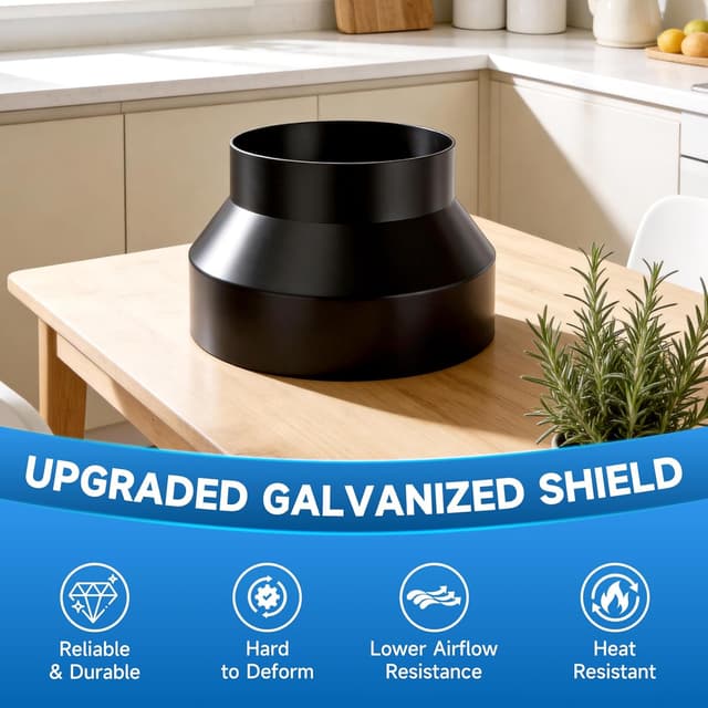 Detalle de Hon&Guan riduttore tubo 200 mm a 150 mm in acciaio zincato per cappe, asciugatrice e grow tent