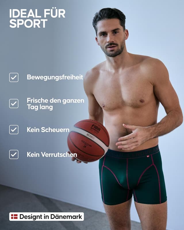 Detalle de DANISH ENDURANCE 6er Pack Sport Boxershorts Herren