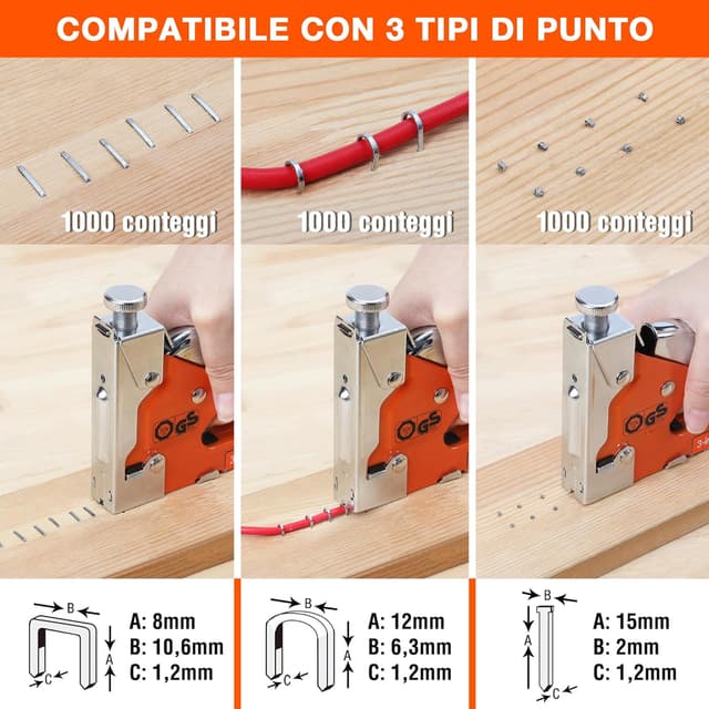 Thumbnail 1 de ValueMax Spillatrice manuale multifunzione 3 in 1 con 3.000 graffette