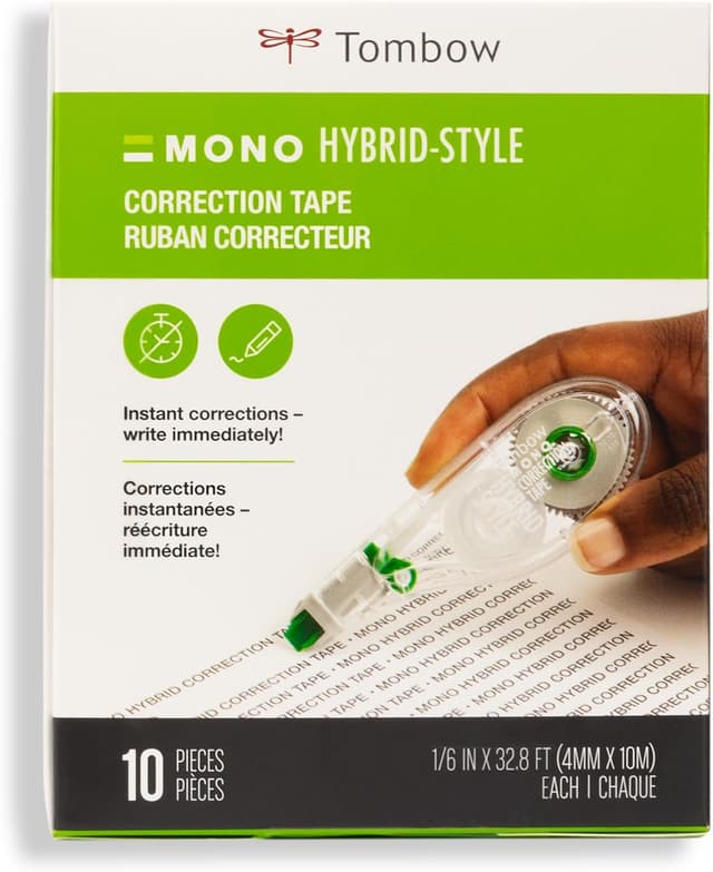 Detalle 2 de Tombow MONO Hybrid Correction Tape (10-Pack) with Easy Side-Action Applicator