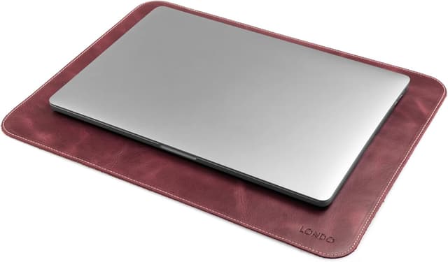 Detalle de Londo Mauspad aus Rindsleder – seidenweiche Oberfläche & rutschfeste Rückseite, 44 x 33,5 cm