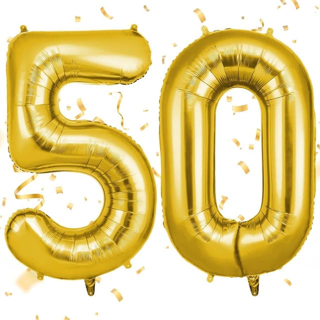 Imagen de OFFCUP Gold Number 50 Self‑Inflating 40 Inch Balloons 🎈 en OfertitasTOP