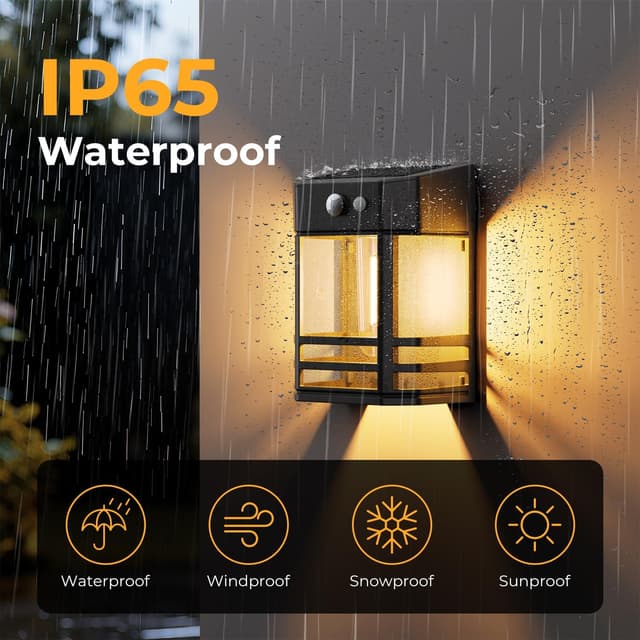 Detalle de btfarm Solar Fence Lights 2 Pack, 3 Modes