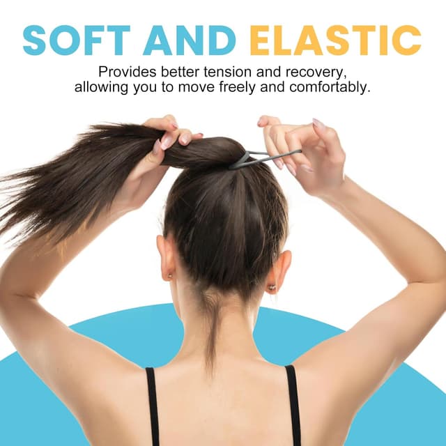 Detalle 2 de HOYOLS 100pcs Soft Hair Ties (Seamless, No Damage) for Women & Girls — Brunette Brown Set