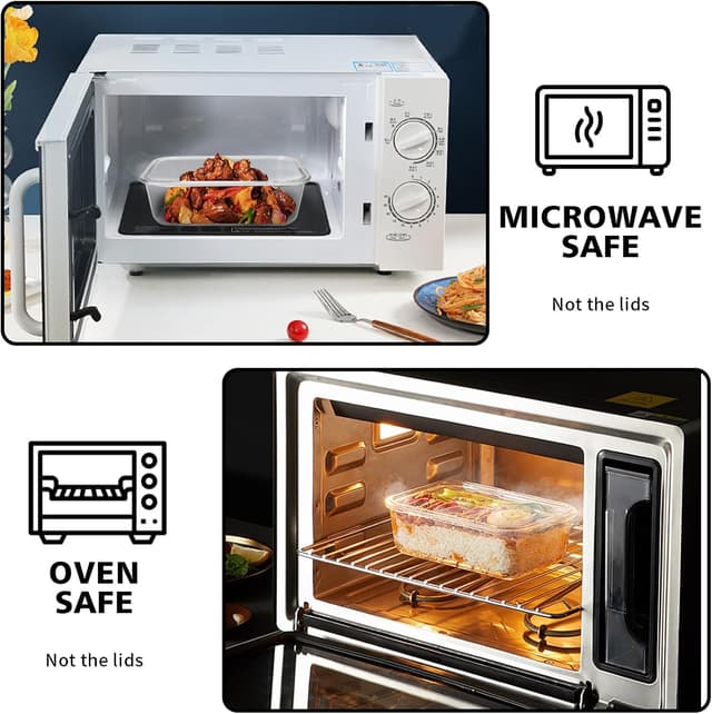 Thumbnail 3 de MEETOZ 10 Pack Glass Meal Prep Containers 🍽