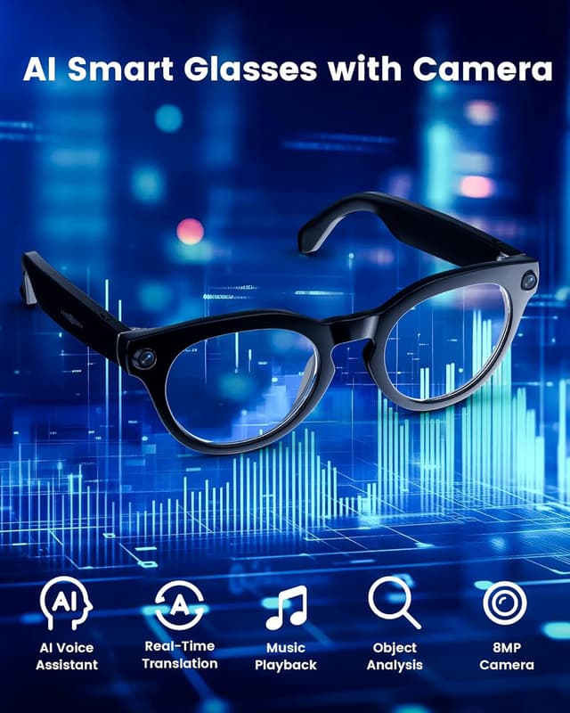 Detalle 2 de Orpnkna AI Smart Glasses 8MP Camera