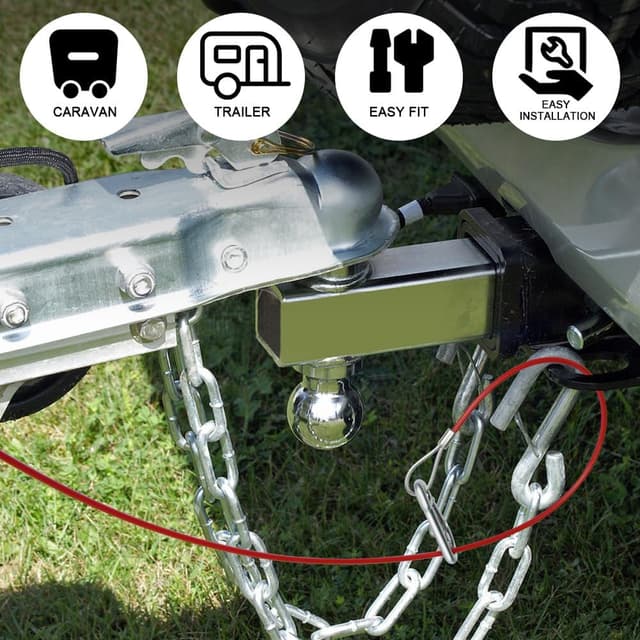 Detalle de URAQT KFZ Abreißseil für Anhänger und Wohnwagen (Ring) – 1 Meter, mit Haken, Abreißzugkraft 400 kg