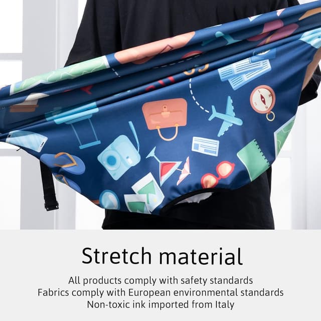 Detalle de OrgaWise Elastic Travel Luggage Cover for 18–32 Inch Suitcases with Zipper & Luggage Tag