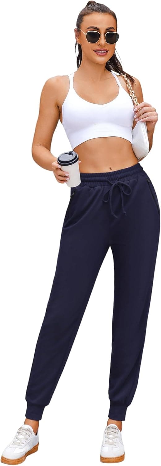 Detalle de Terecey pantalon de jogging femme en coton doux avec poches zippées