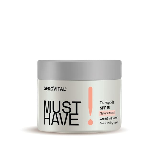 Detalle de Gerovital Must Have DD Feuchtigkeitscreme mit 1% Peptiden & SPF 15 – Tagespflege für Gesicht und Hals