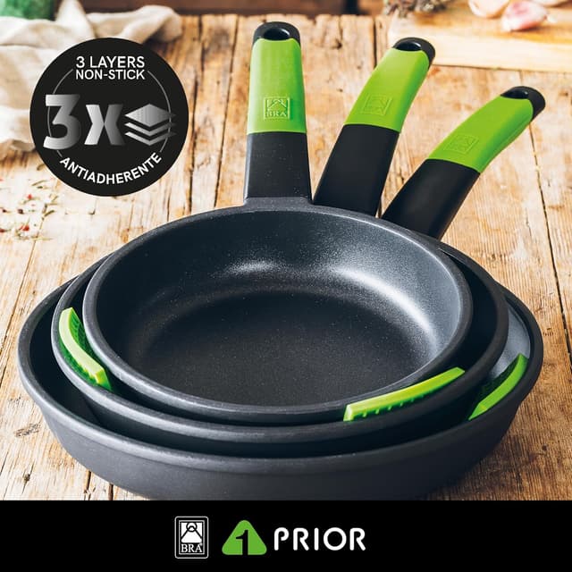 Thumbnail 2 de BRA Prior - Set de 3 Sartenes Antiadherentes con Salvamanteles