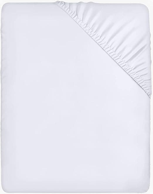 Detalle de Utopia Bedding Sabana Bajera 200x220 - 🌙 Blanco Microfibra Con Bolsillo Profundo