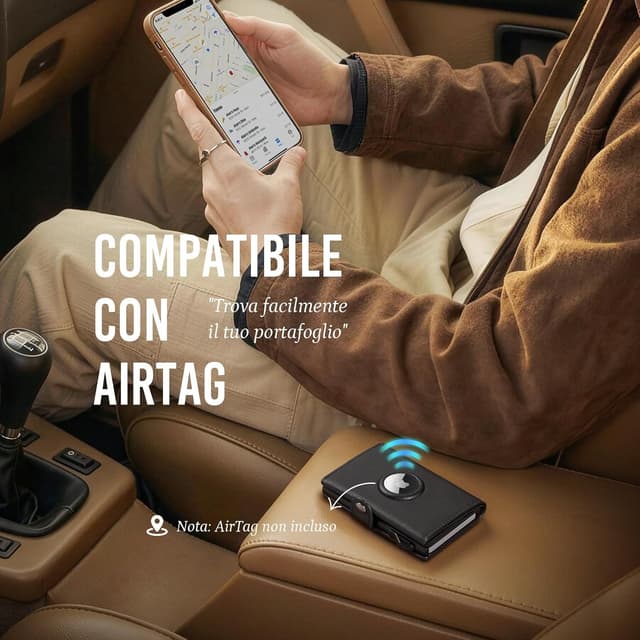 Thumbnail 4 de YESIIW Airtag Slim Wallet porta 12 carte