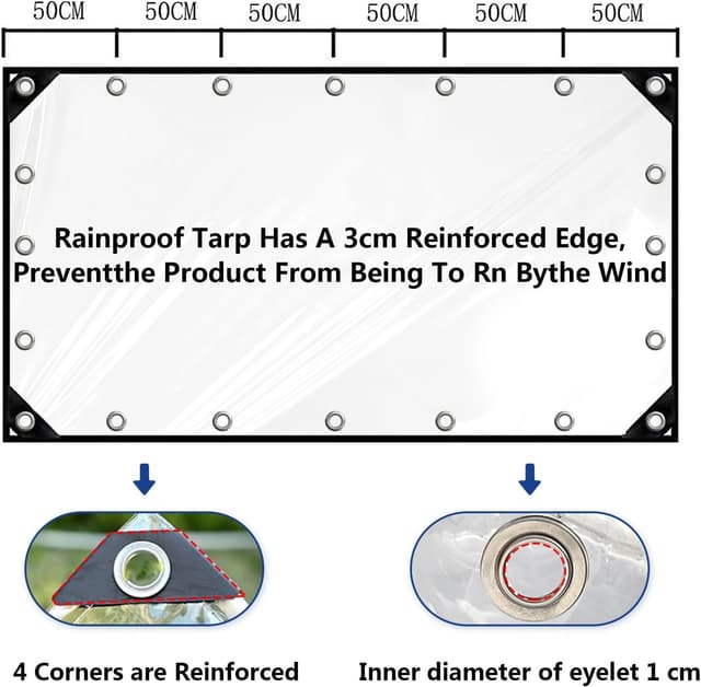 Thumbnail 4 de Plane wasserdicht transparent 3x3m mit Ösen