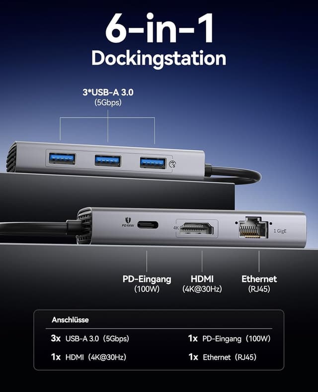 Thumbnail 1 de ORICO Docking Station 6 in 1 USB C Hub