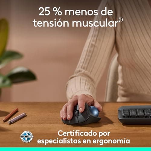 Detalle 2 de Logitech ERGO M575S ratón ergonómico inalámbrico