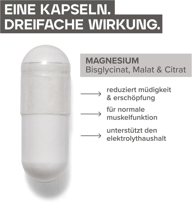 Detalle 2 de Bulk Magnesium 3-in-1 Komplex – 900 mg Dreifach-Komplex mit Bisglycinat, Citrat & Malat, 90 Tabletten (vegan)