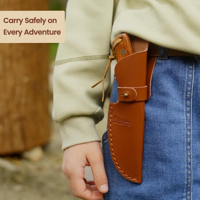 Thumbnail 6 de Kibbidea Schnitzmesser für Kinder (ab 8 Jahren) – Edelstahl, sicheres Taschenmesser-Set mit Lindenholz & Zubehör