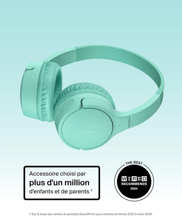 Thumbnail 1 de Belkin SoundForm Mini Casque Audio pour Enfants Vert