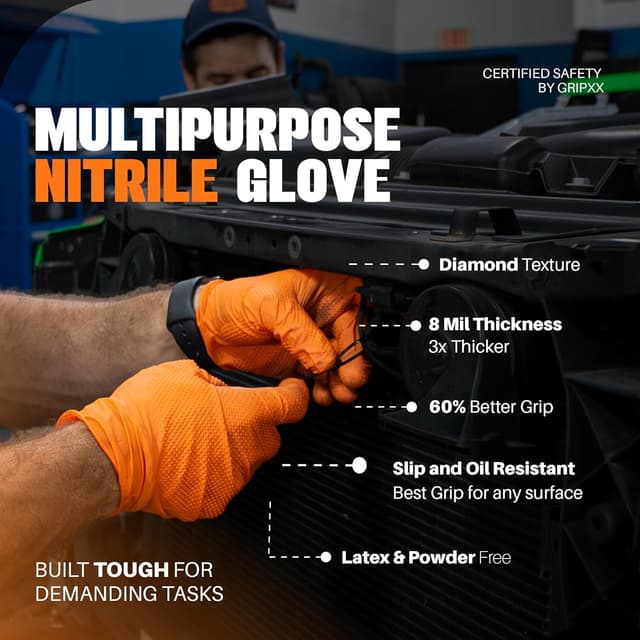 Thumbnail 5 de GRIPXX Herkules Grip Heavy Duty 8 mil Nitrile Gloves
