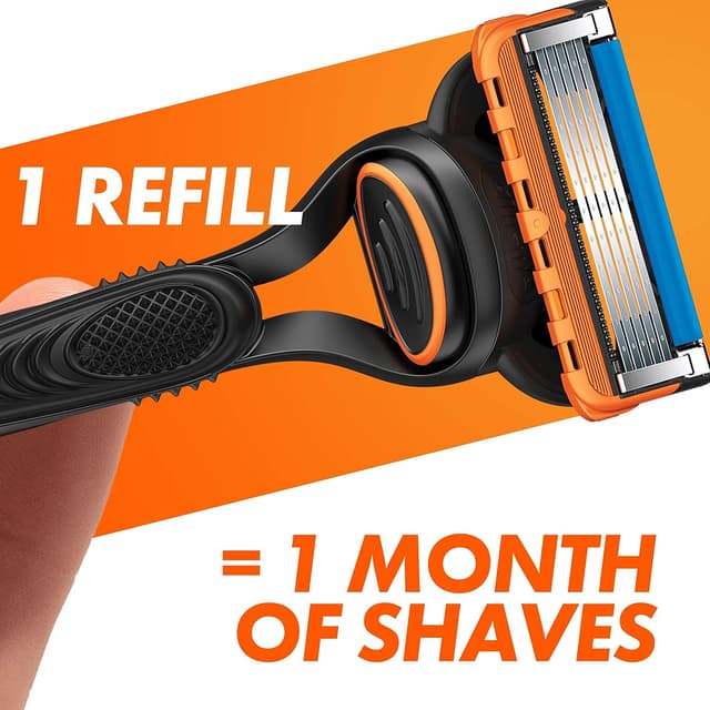 Detalle 2 de Gillette Fusion5 razor refills for men with Pro shaving cream (175ml) – 10 blade refills plus precision trimmer