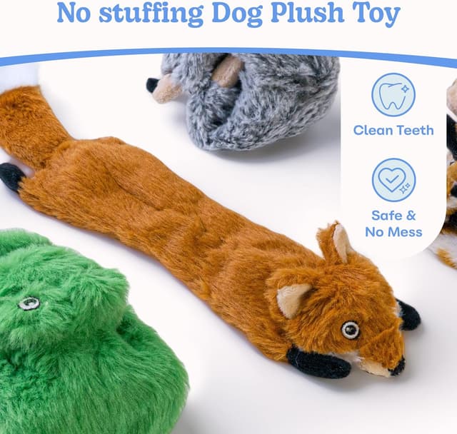 Detalle 2 de Lot de 5 jouets couineurs pour chien SHARLOVY en peluche froissée (sans rembourrage)