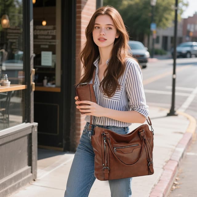 Detalle 2 de TANTOMI Hobo Bags for Women (Large Capacity) with Detachable Small Purse Set – 2PCS Tote, Crossbody & Shoulder Bag