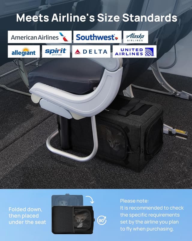 Detalle de Pecute Cat Carrier Airline Approved 44cm