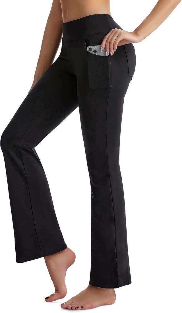 Thumbnail 6 de CAMBIVO Ladies Stretch Bootleg Trousers – bootcut yoga pants with pockets and elasticated waist