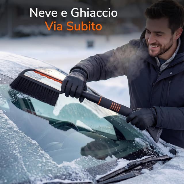 Detalle 2 de Upgrade4cars Raschietto Ghiaccio per Auto con Spazzola alta qualità e impugnatura ergonomica