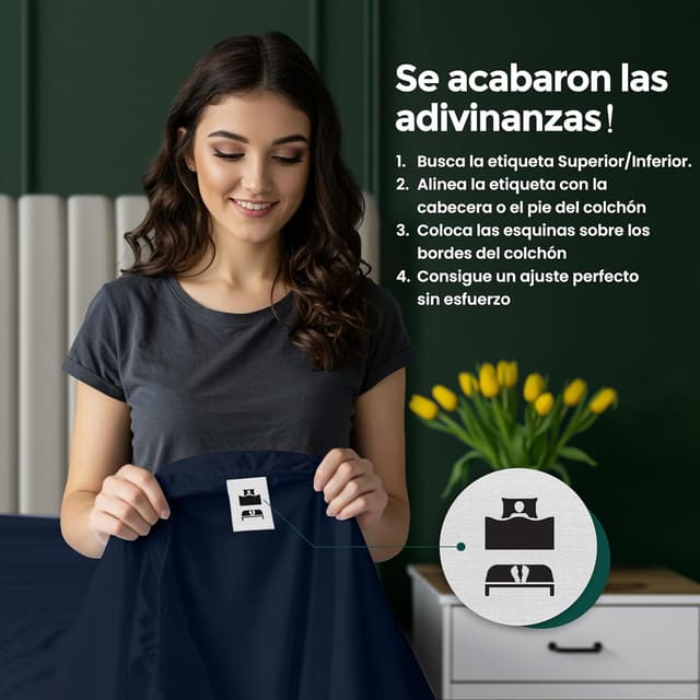 Thumbnail 4 de Utopia Bedding Sabana Bajera 90x190x30 cm 💤 Microfibra Azul Marino