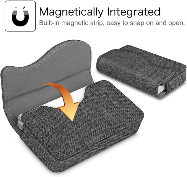 Detalle de Fintie Étui pour cartes de visite en cuir synthétique avec fermeture magnétique (10 x 6 x 2 cm)